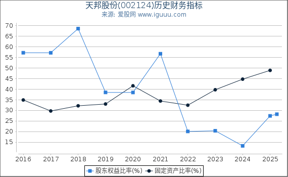 天邦股份(002124)股东权益比率、固定资产比率等历史财务指标图