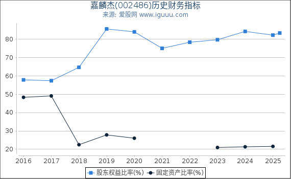 嘉麟杰(002486)股东权益比率、固定资产比率等历史财务指标图