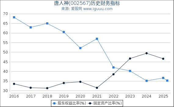 唐人神(002567)股东权益比率、固定资产比率等历史财务指标图