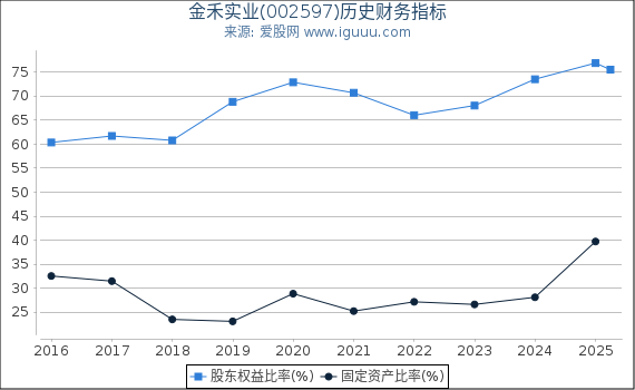 金禾实业(002597)股东权益比率、固定资产比率等历史财务指标图
