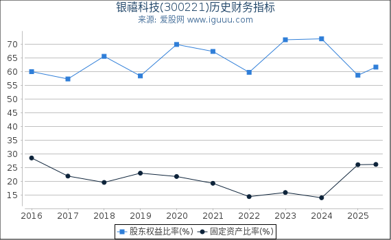 银禧科技(300221)股东权益比率、固定资产比率等历史财务指标图