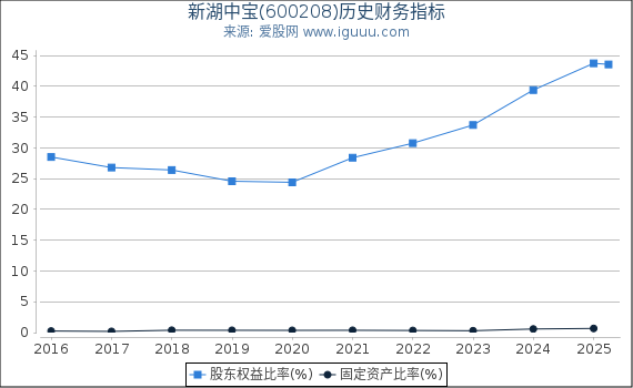 新湖中宝(600208)股东权益比率、固定资产比率等历史财务指标图