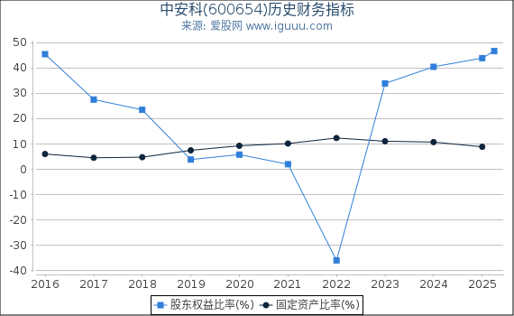 中安科(600654)股东权益比率、固定资产比率等历史财务指标图
