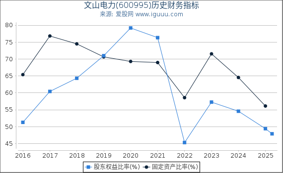 文山电力(600995)股东权益比率、固定资产比率等历史财务指标图