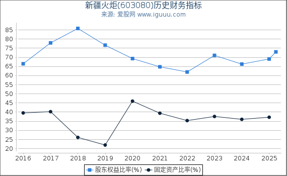 新疆火炬(603080)股东权益比率、固定资产比率等历史财务指标图