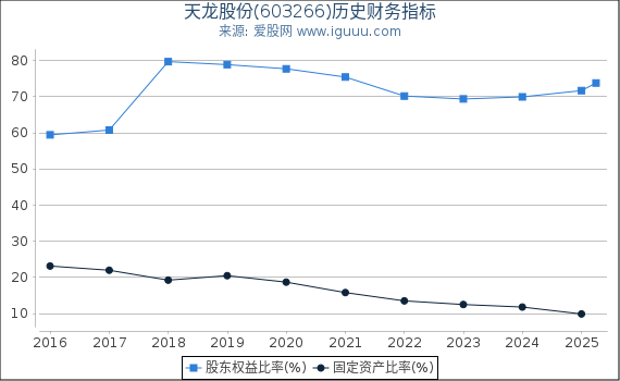 天龙股份(603266)股东权益比率、固定资产比率等历史财务指标图