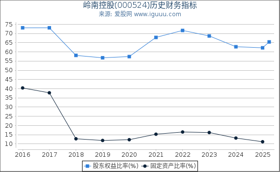 岭南控股(000524)股东权益比率、固定资产比率等历史财务指标图