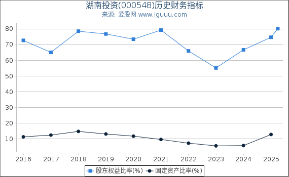 湖南投资(000548)股东权益比率、固定资产比率等历史财务指标图