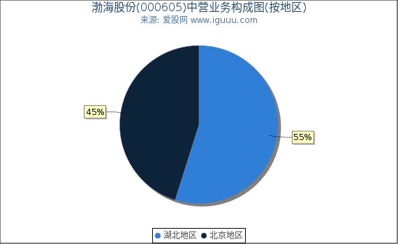 渤海股份(000605)主营业务构成图（按地区）