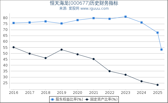 恒天海龙(000677)股东权益比率、固定资产比率等历史财务指标图