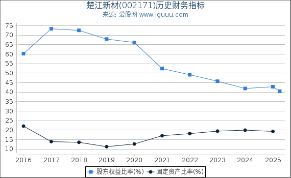楚江新材(002171)股东权益比率、固定资产比率等历史财务指标图