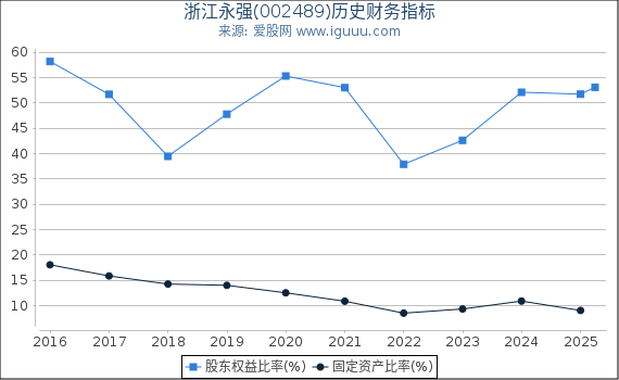 浙江永强(002489)股东权益比率、固定资产比率等历史财务指标图
