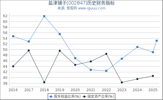 盐津铺子(002847)股东权益比率、固定资产比率等历史财务指标图