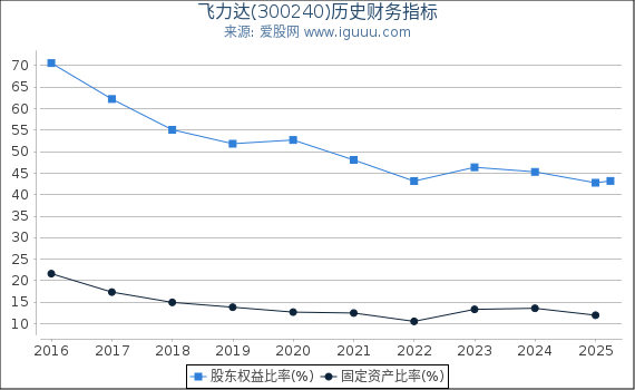 飞力达(300240)股东权益比率、固定资产比率等历史财务指标图