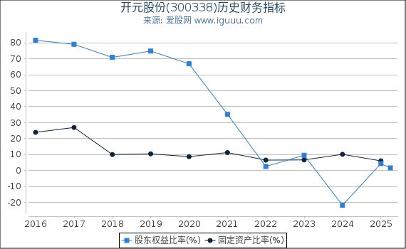 开元股份(300338)股东权益比率、固定资产比率等历史财务指标图
