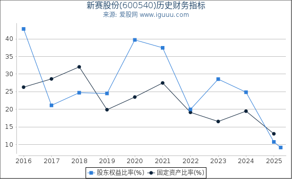 新赛股份(600540)股东权益比率、固定资产比率等历史财务指标图