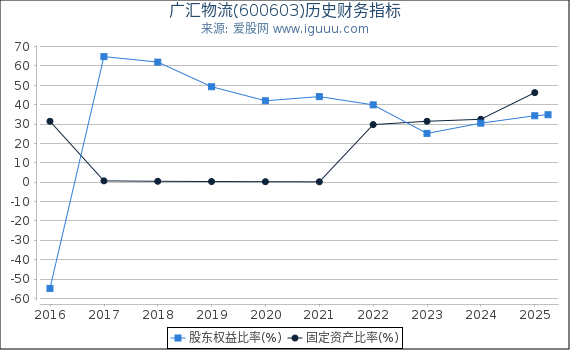 广汇物流(600603)股东权益比率、固定资产比率等历史财务指标图