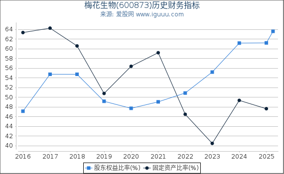 梅花生物(600873)股东权益比率、固定资产比率等历史财务指标图