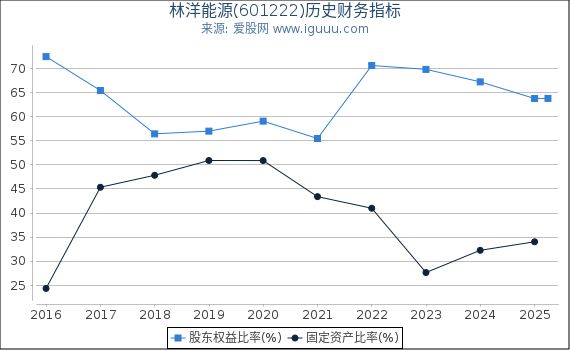 林洋能源(601222)股东权益比率、固定资产比率等历史财务指标图